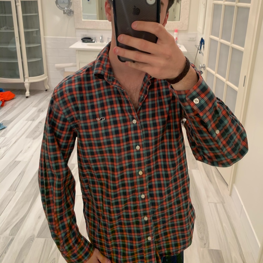 Vineyard Vines Plaid Whale Button Down Shirt